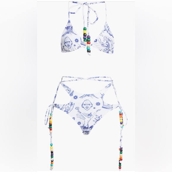 HOUSE OF AAMA Tattoo Bikini with Vintage Beads, Size 6, $390 - Picture 15 of 17